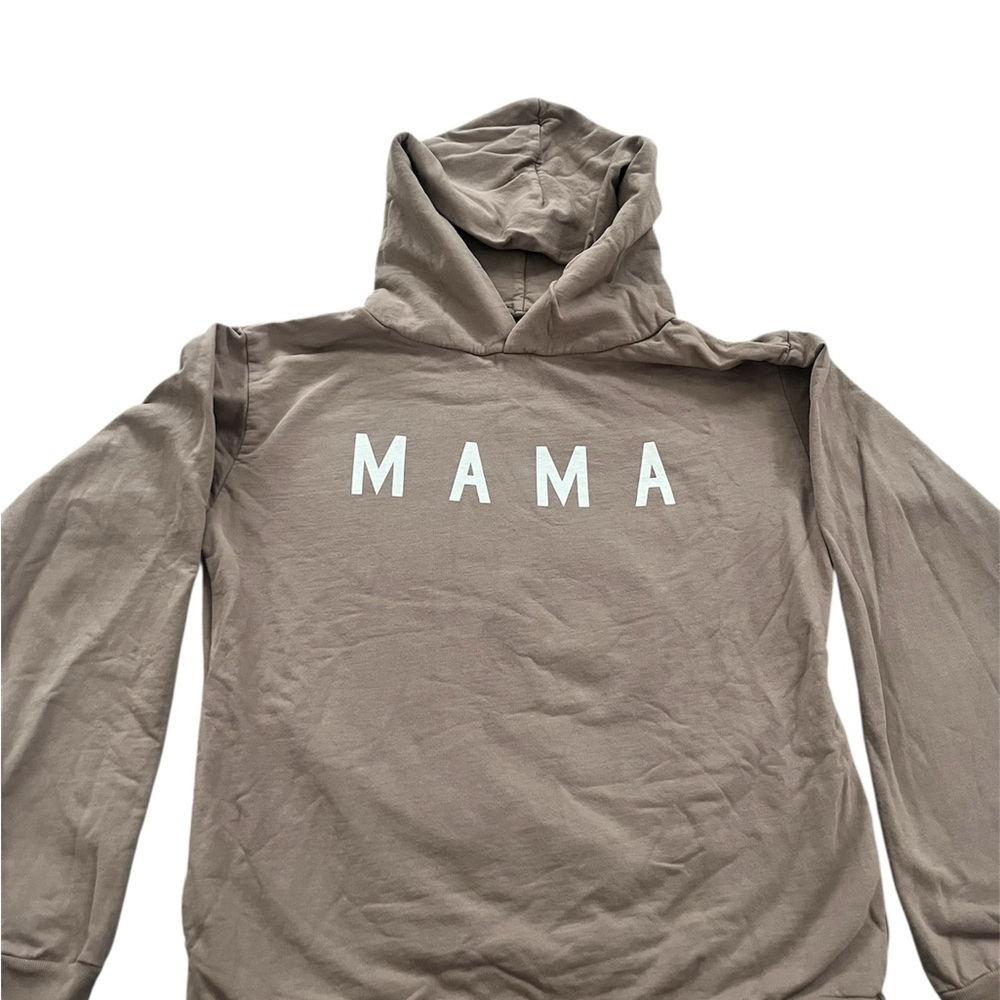 Ford & Wyatt Taupe MAMA Graphic Hoodie Sweatshirt S